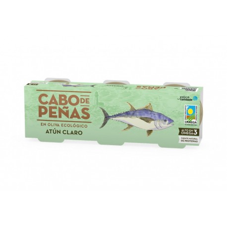 ATUN CLARO EN ACEITE DE OLIVA 210G ECO CABO DE PEÑAS 